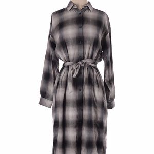 UNIQLO Black and White Flannel Shirt Dress Size L